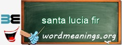 WordMeaning blackboard for santa lucia fir